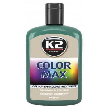 K2 Color max farebný leštiaci vosk tmavo zelený 200ml