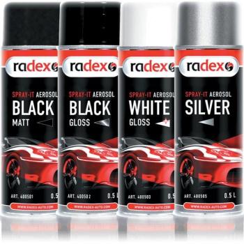 RADEX Čierny lesklý sprej 500ml